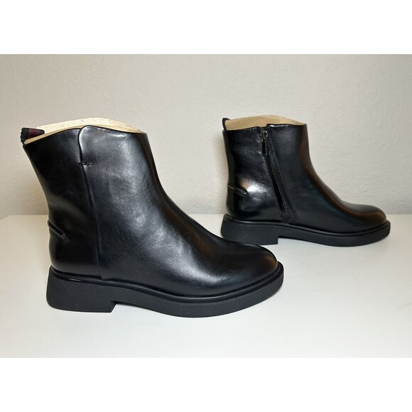 *NEW* Franco Sarto Bealy Black Leather Ankle Booties Women's SIZE 6 - Picture 4 of 12